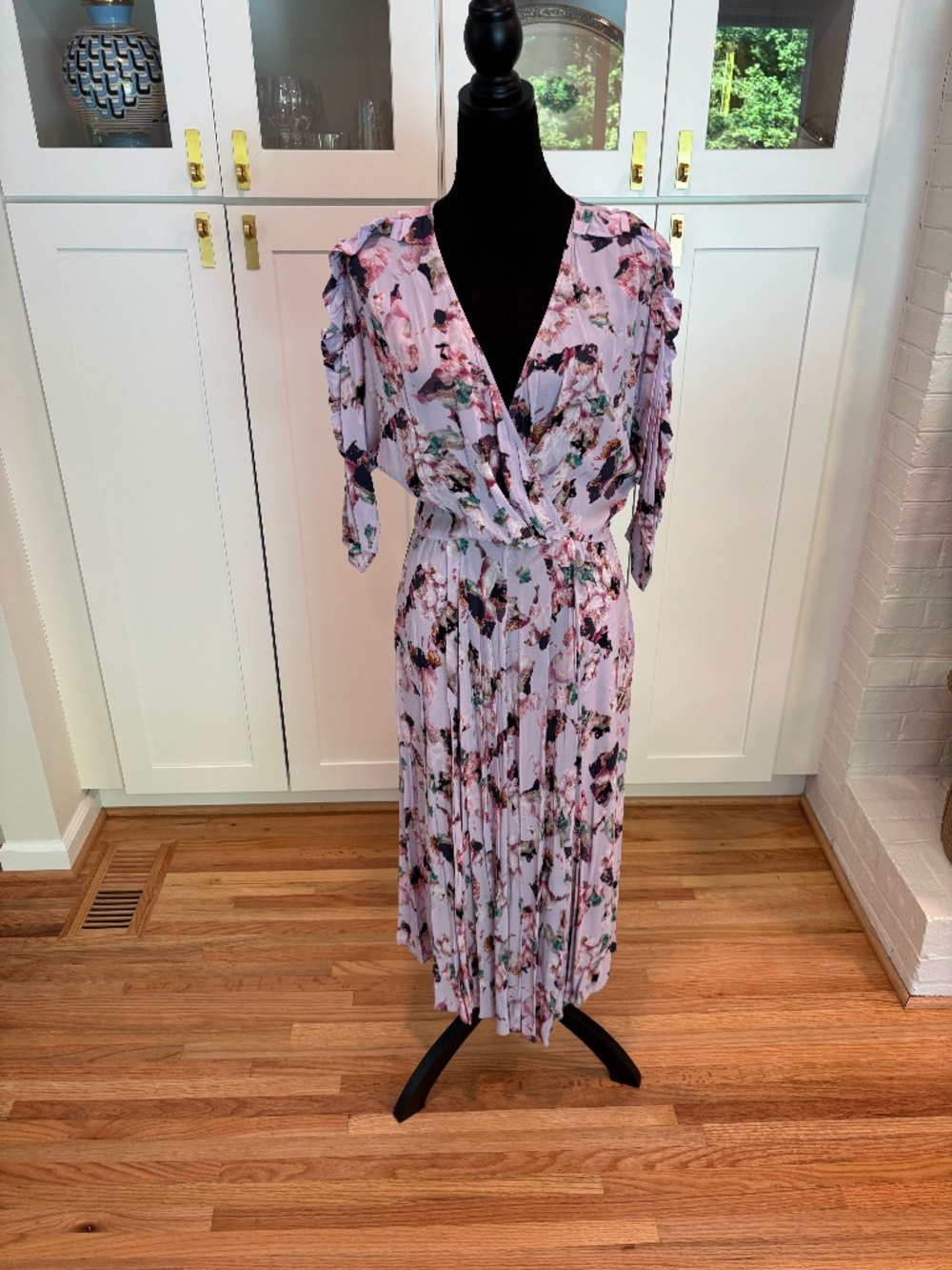 IRO Purple Floral Midi Dress | Size 36 (fits like 8) | Effortlessly Chic